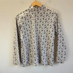 High Sierra Registered Womens Floral Mock Neck Long Sleeve Top Size L